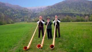 Alphorn mit dem Alphorntrio Bärgsunne [upl. by Melloney]