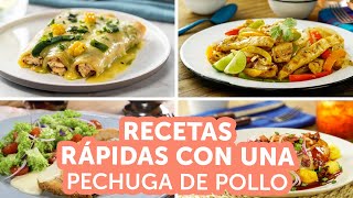 Recetas rápidas con 1 pechuga de pollo  Kiwilimón [upl. by Ilellan338]