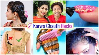 7 KARWA CHAUTH Life Hacks You Must Know  HairStyle Fashion Beauty HairCare Anaysa [upl. by Enialed367]