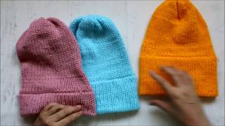 Super Easy Folded Brim Beanie using the Addi machine [upl. by Seek]