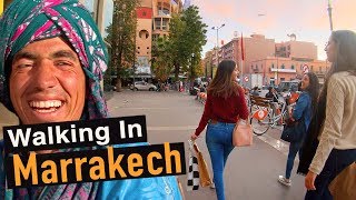 Walking Tour of Modern Marrakech — Morocco Africa Video Walk【4K】🇲🇦 [upl. by Barncard]