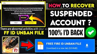 How to recover suspended account in free fire📃 free fire id ban ho to kya kare Ff Id Unban file🔓 [upl. by Colby]