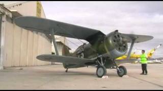 Polikarpov I153 Tchaika Engine Startup [upl. by Trudey]