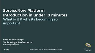 ServiceNow Platform Introduction in under 10 minutes 2021 By Fernando Scheps [upl. by Yrroc286]