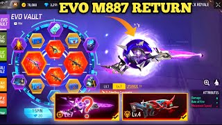 EVO M1887 RETURN IN EVO VAULT FREE FIRE NEW EVENT FF NEW EVENT TODAYNEW FF EVENTGARENA FREE FIRE [upl. by Blanca494]