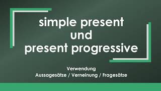 Englisch simple present und present progressive [upl. by Kralc]