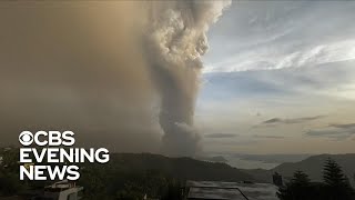 “Volcanic tsunami” warnings in the Philippines after an eruption near Manila [upl. by Llenej]