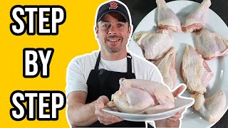 How To Cut A Whole Chicken  8 Pieces [upl. by Adeehsar]