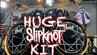 HUGE SLIPKNOT DRUM SET  10 Piece Pearl Joey Jordison Kit [upl. by Nimajaneb60]