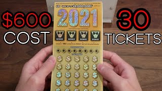 BOUGHT 600 WORTH OF 2021 20 SCRATCHERS PLAYED ENTIRE ROLL [upl. by Ecneitap]