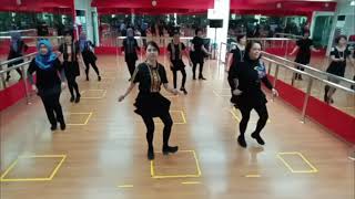 Jailhouse Rock Line Dance demo by Janet n Ld group [upl. by Aldredge]