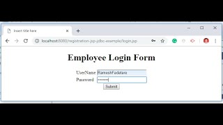 Login Form using JSP  Servlet  JDBC  MySQL Example [upl. by Nnaid]