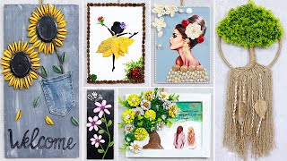 10 super easy Wall Hanging Craft Ideas with different Waste Material [upl. by Verlee]