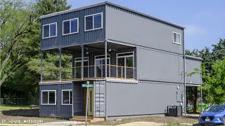 Gorgeous Home built with 9 Shipping Containers in St Louis [upl. by Ecyak]