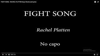 FIGHT SONG  RACHEL PLATTEN Easy Chords and Lyrics [upl. by Barbette]