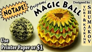 Origami Magic Ball  NO TAPE [upl. by Gonick]