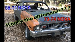 Chevy Nova Body differences 6872 to 7374 [upl. by Rovert929]