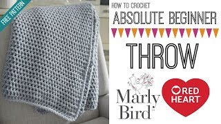 How to Crochet Beginner Crochet Throw Right Handed [upl. by Christiano966]