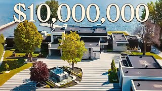 Touring a 10 000 000 Montreal WATERFRONT Luxury House  Canada [upl. by Hambley]