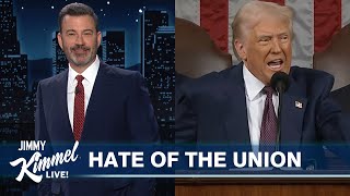 Jimmy Kimmel Reacts to Donald Trump’s Address to Congress [upl. by Rowena]