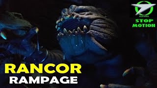 Star Wars RANCOR Rampage with Porkins Return of the Jedi Stop Motion Video Diorama [upl. by Oniskey]