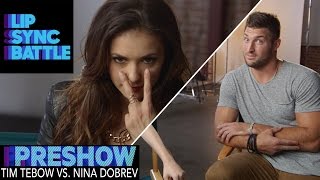 Tim Tebow vs Nina Dobrev Preshow  Lip Sync Battle [upl. by Niloc162]