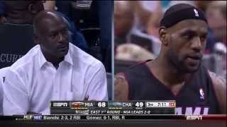 LeBron Stares Down Michael Jordan While Dunking [upl. by Idnib]