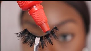 Easy Eyelash Tutorial  How To Apply Strip Lashes [upl. by Bunce]