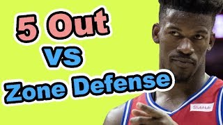 5 Out Basketball Motion Offense vs Zone Defense [upl. by Eimrots269]