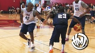 Kyrie Irving Crosses Kobe Bryant Throwback USA Scrimmage Highlights [upl. by Kynan434]