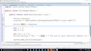 User Input with JOptionPane [upl. by Lapotin]