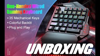 MageGee One Handed Mechanical Keyboard MKAXE Unboxing and review [upl. by Ylle]