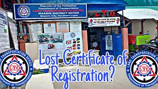 Paano Kumuha ng Panibagong Certificate of Registration ng Motor  Lost CR  LTO [upl. by Eetak]