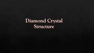 Diamond Crystal Structure Animation [upl. by Dranek]