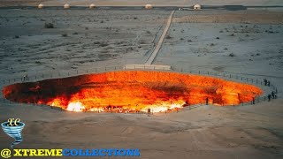 Darvaza Gas Crater in Darvaza Turkmenistan [upl. by Lawrence]