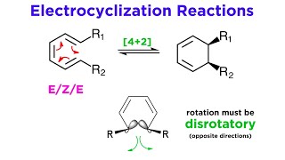 Pericyclic Reactions Part 4 Electrocyclizations ConrotatoryDisrotatory and Nazarov Cyclizations [upl. by Ydnam]