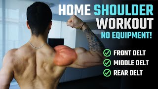 How To Grow Bigger Shoulders At Home NO WEIGHTS WORKOUT [upl. by Bucella]