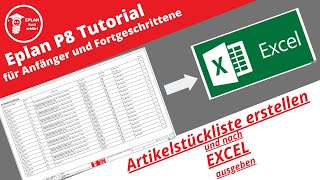 EPLAN P8 Artikelstückliste erstellenanpassenexportieren [upl. by Griffie745]