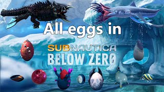 All creature eggs in Subnautica Below zero  hatching [upl. by Nicolis]