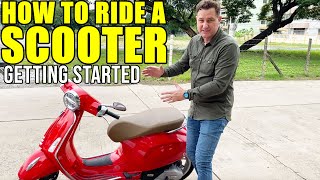 HOW TO RIDE A SCOOTER  Start amp Stop Engine  Mount amp Dismount  Part 2 [upl. by Suiram]