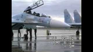 Sukhoi Su27 Flankers visit Grand Forks AFB [upl. by Inanak]