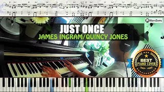 ♪ Just Once  James Ingram  Piano Cover Instrumental Tutorial Guide [upl. by Ahsakat]