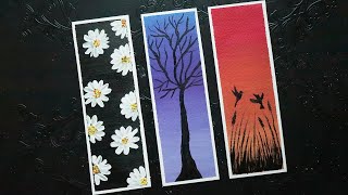 Easy DIY Bookmarks With Paper  DIY Book Marks Using Acrylic Paint [upl. by Uzia]