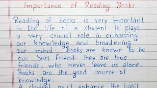 Write a short essay on Importance of Reading Books  Essay writing  English [upl. by Coshow]