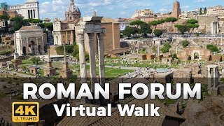 Roman Forum Walking Tour in 4K [upl. by Halyahs]