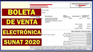 NUEVA FORMA de Emitir Boleta de Venta Electrónica  SUNAT VIRTUAL [upl. by Nnilsia249]