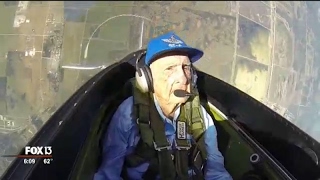 96yearold WWII pilot takes flight again in Tampa [upl. by Lihka]