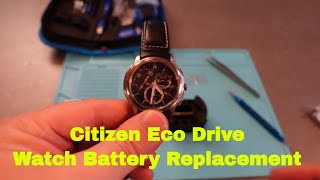 Watch battery replacement on a Citizen Eco Drive [upl. by Kylila]