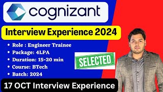 Cognizant Interview Experience 2024  Cognizant 17 OCT Interview  Cognizant cis interview questions [upl. by Alderman]