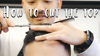 How to CUT the Top for a DISCONNECTED Comb Over [upl. by Delmar593]